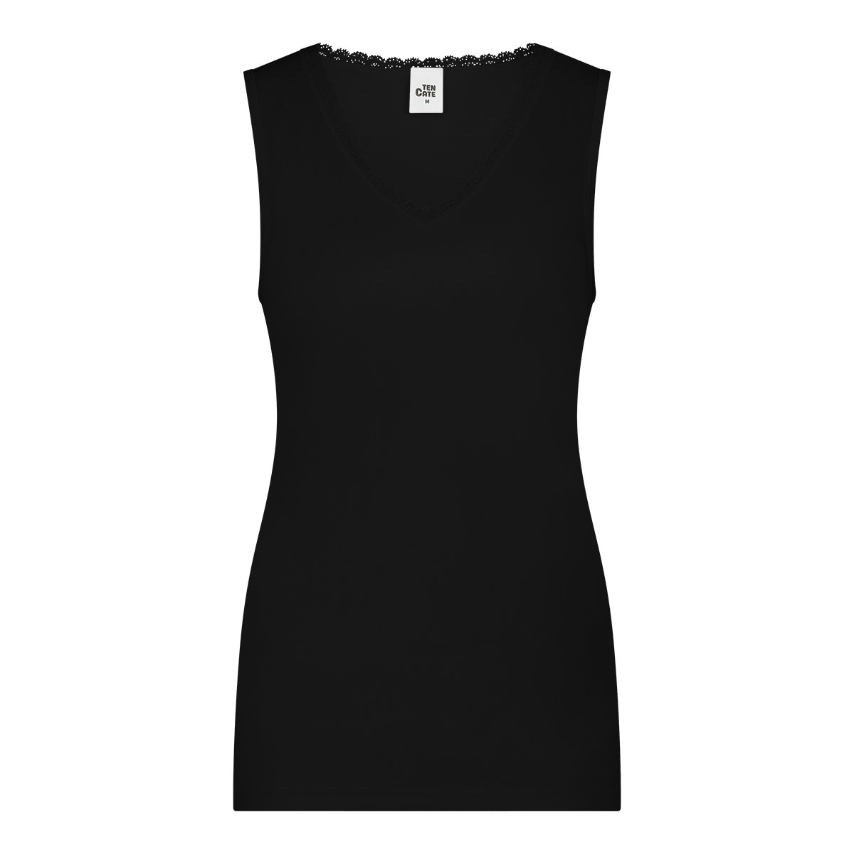 Thermo singlet v-neck lace zwart