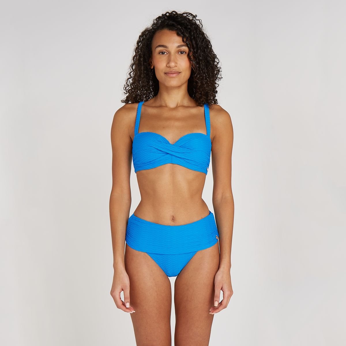 Twisted bikini top blue snake