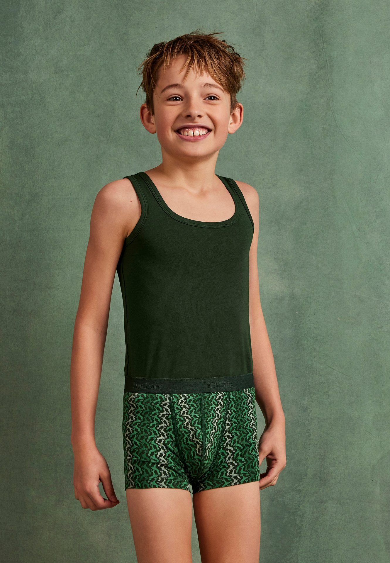 Singlet jumping deer gradient moss 3-pack