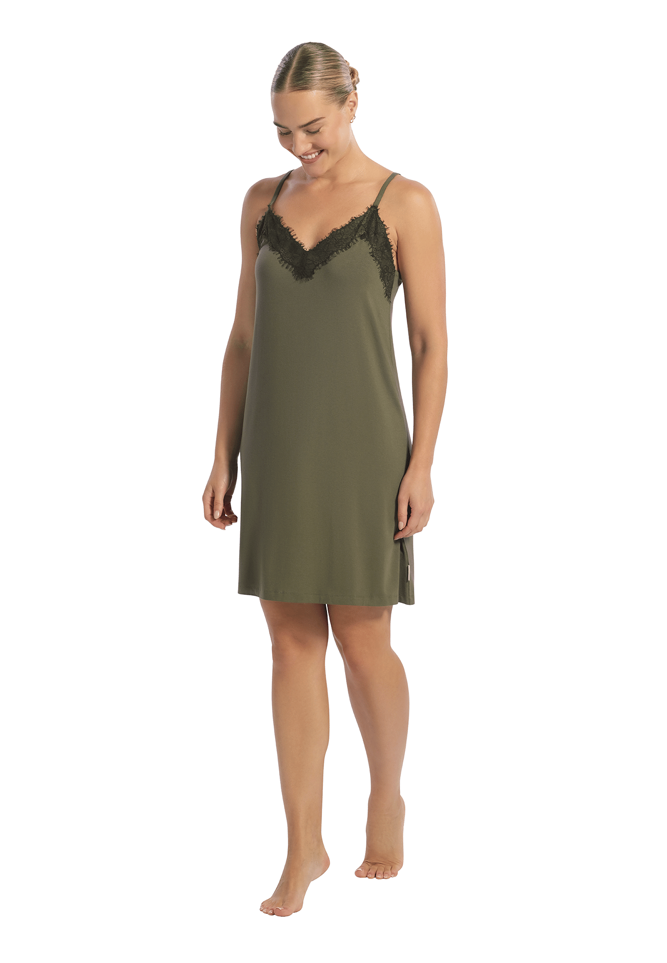 Jurk met kant forest mist 