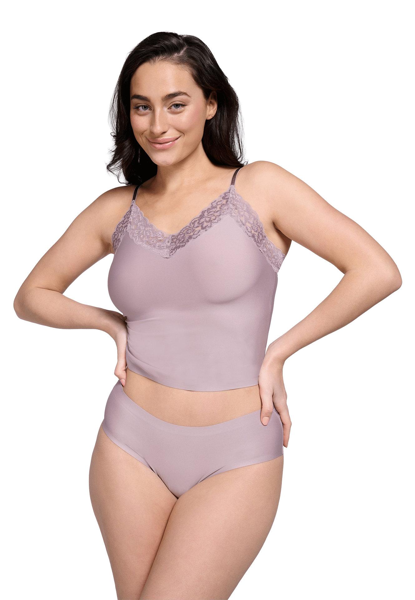 Hipster met kant soft taupe 