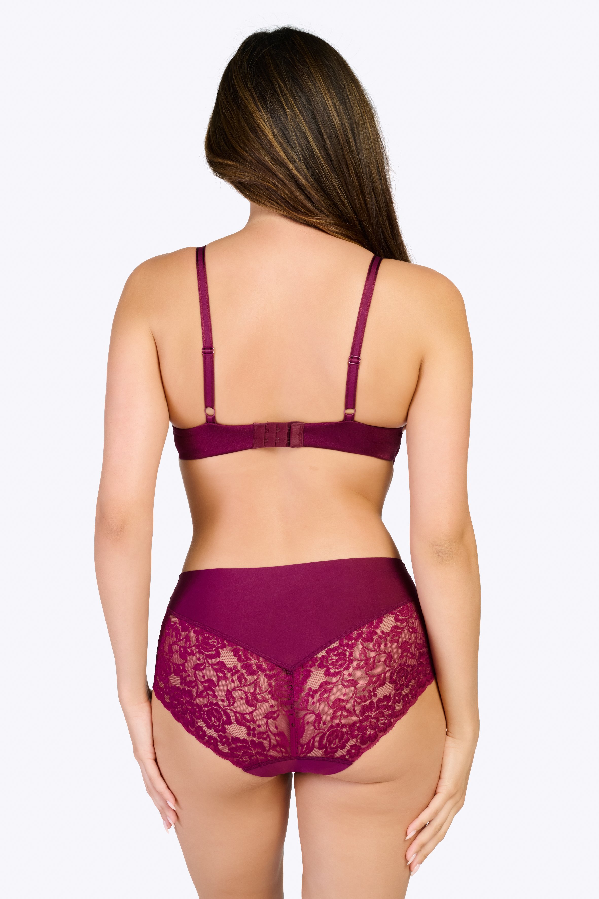Midi met kant cherry burgundy