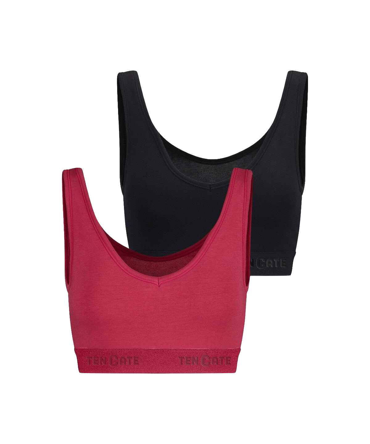 Bra top 2-pack rood/zwart 