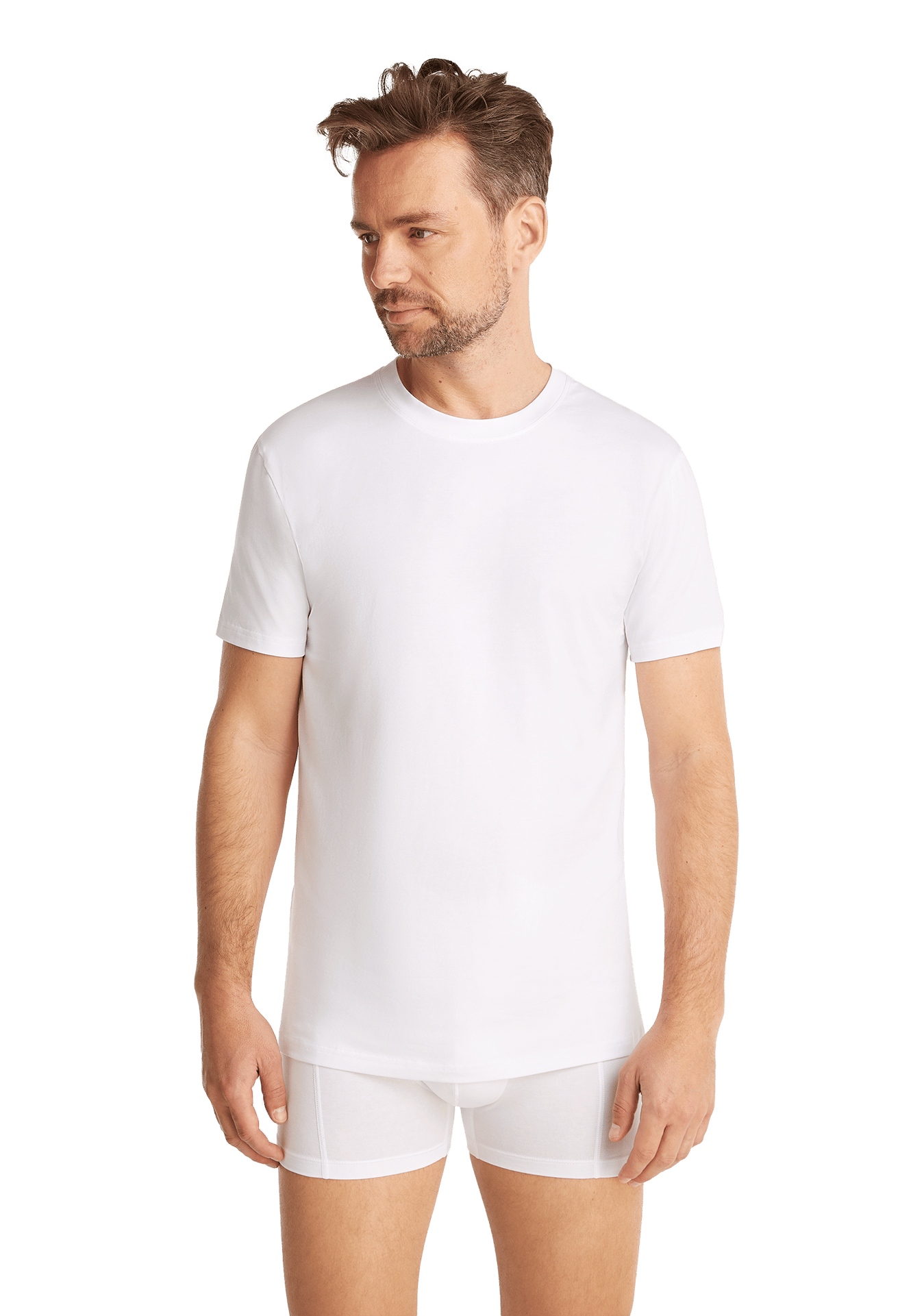 T-shirt high neck wit 2 pack