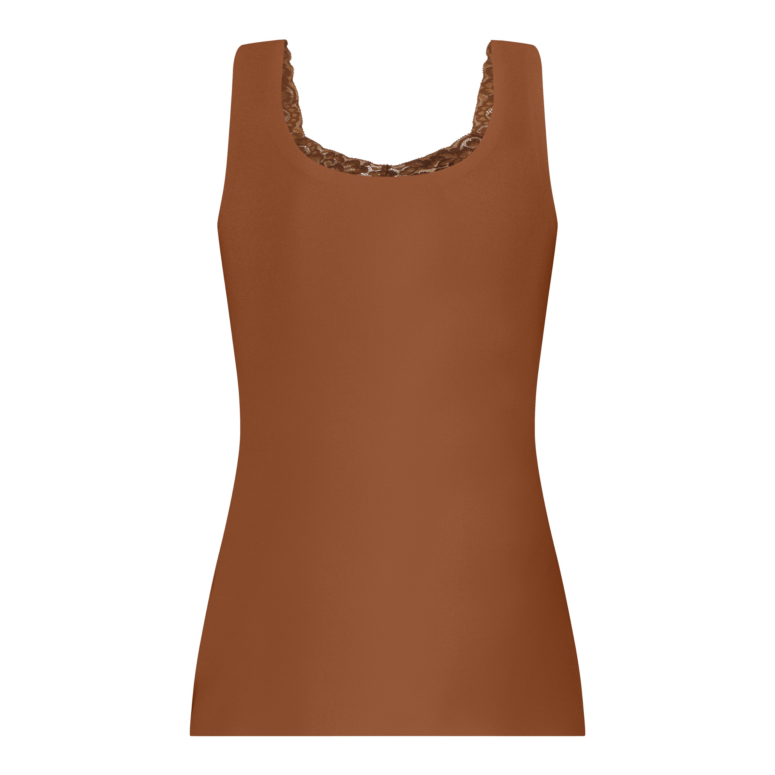 singlet met kant pecan