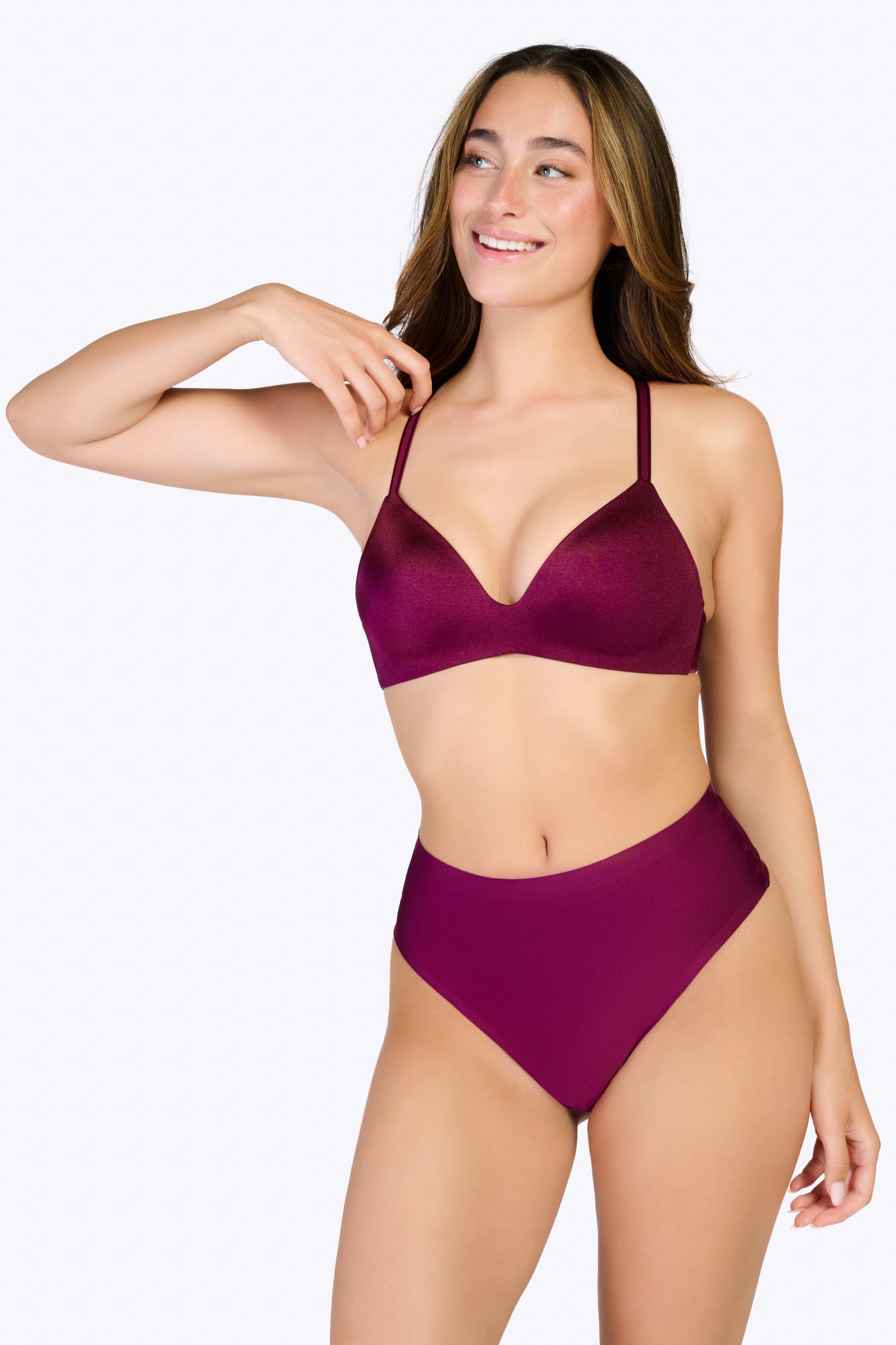 String high waist cherry burgundy