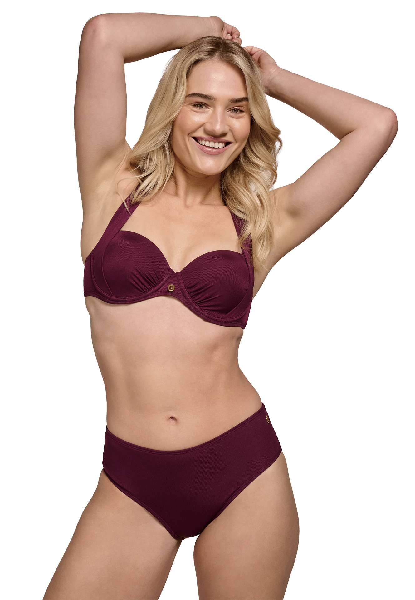 bikini bottom midi wine red 