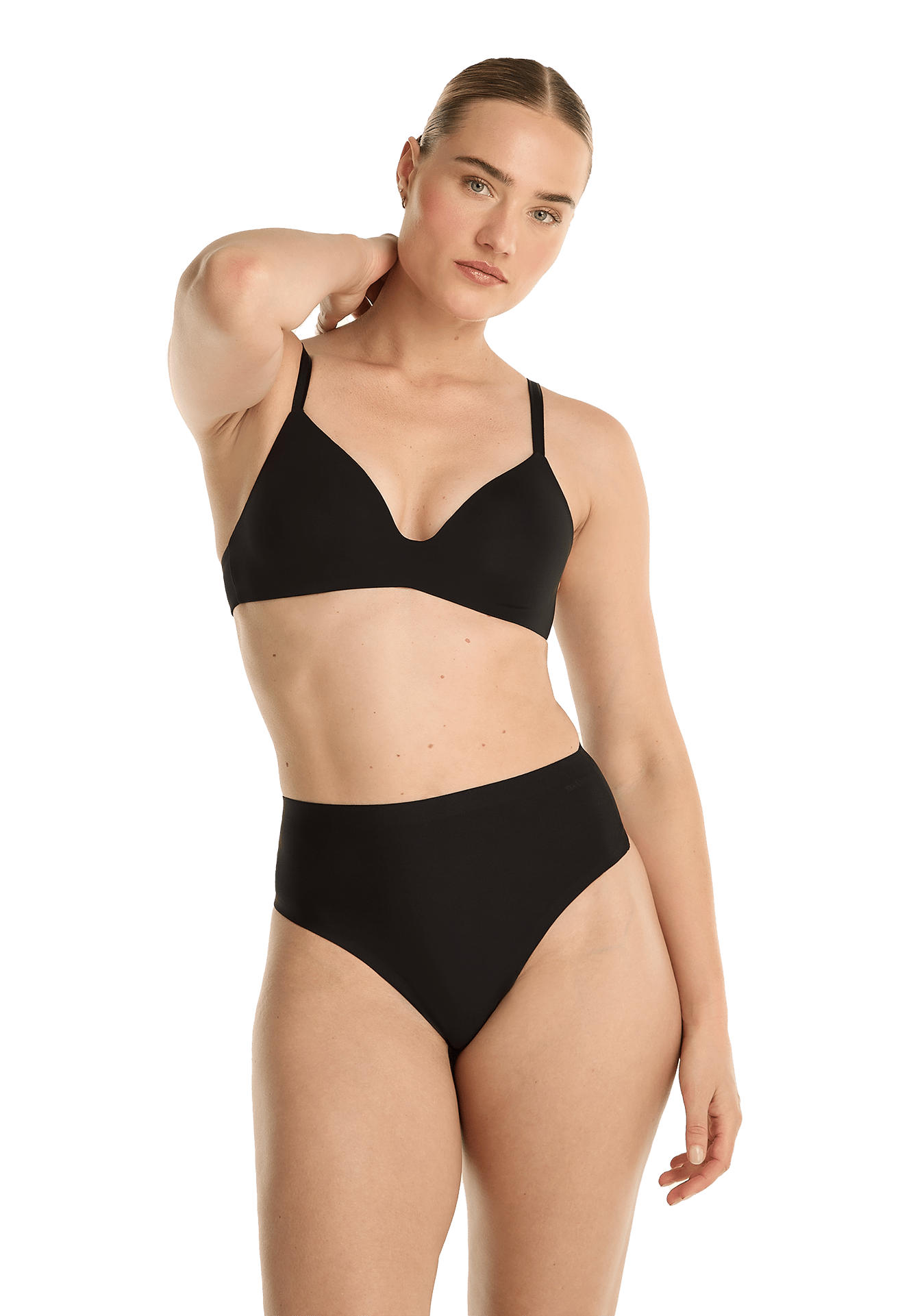 High waist string zwart 