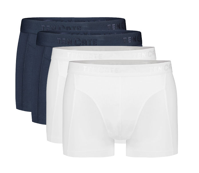 Shorty 4-pack navy/wit 