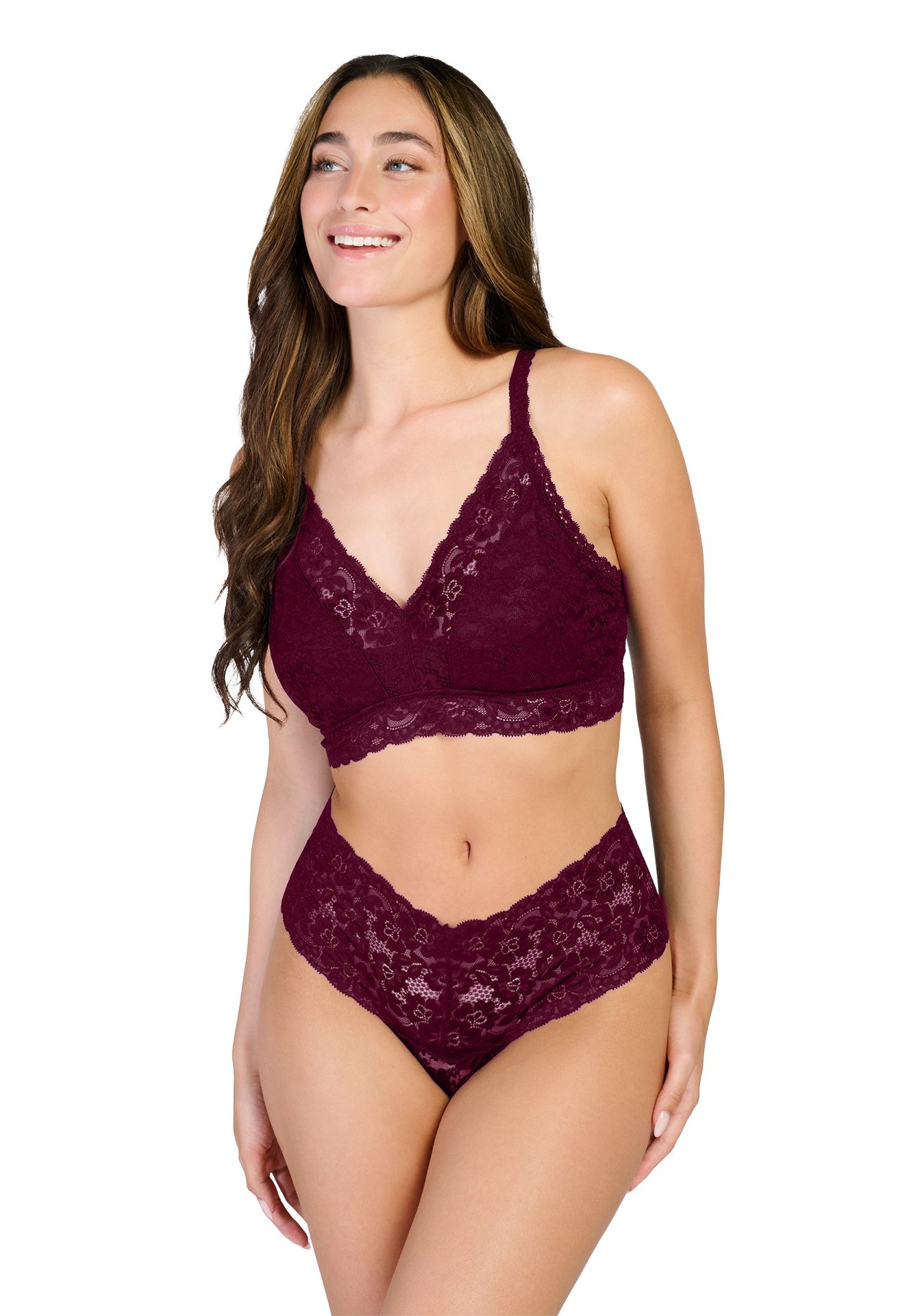 String high waist cherry burgundy