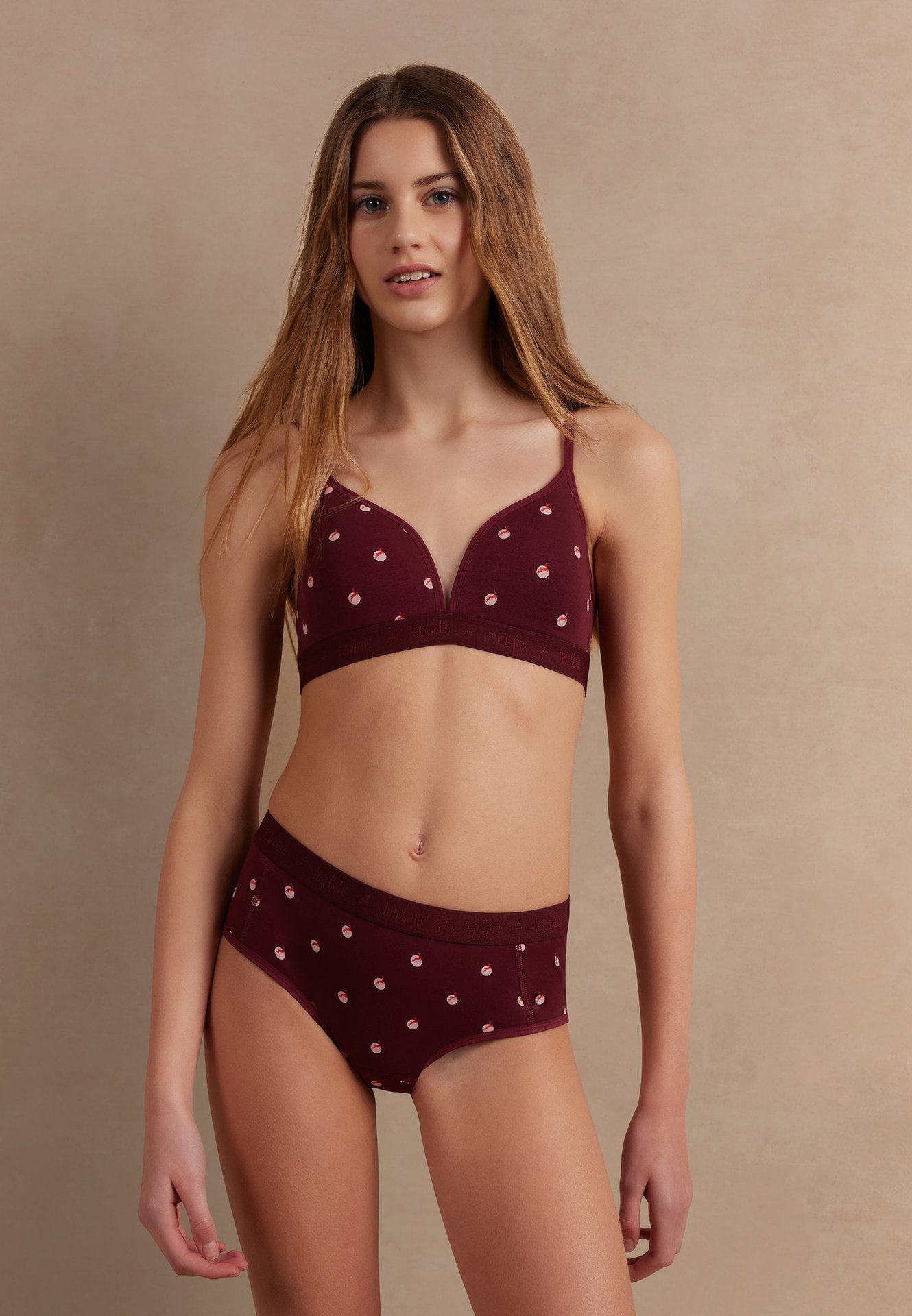 Voorgevormde BH deer dots dahlia 2-pack