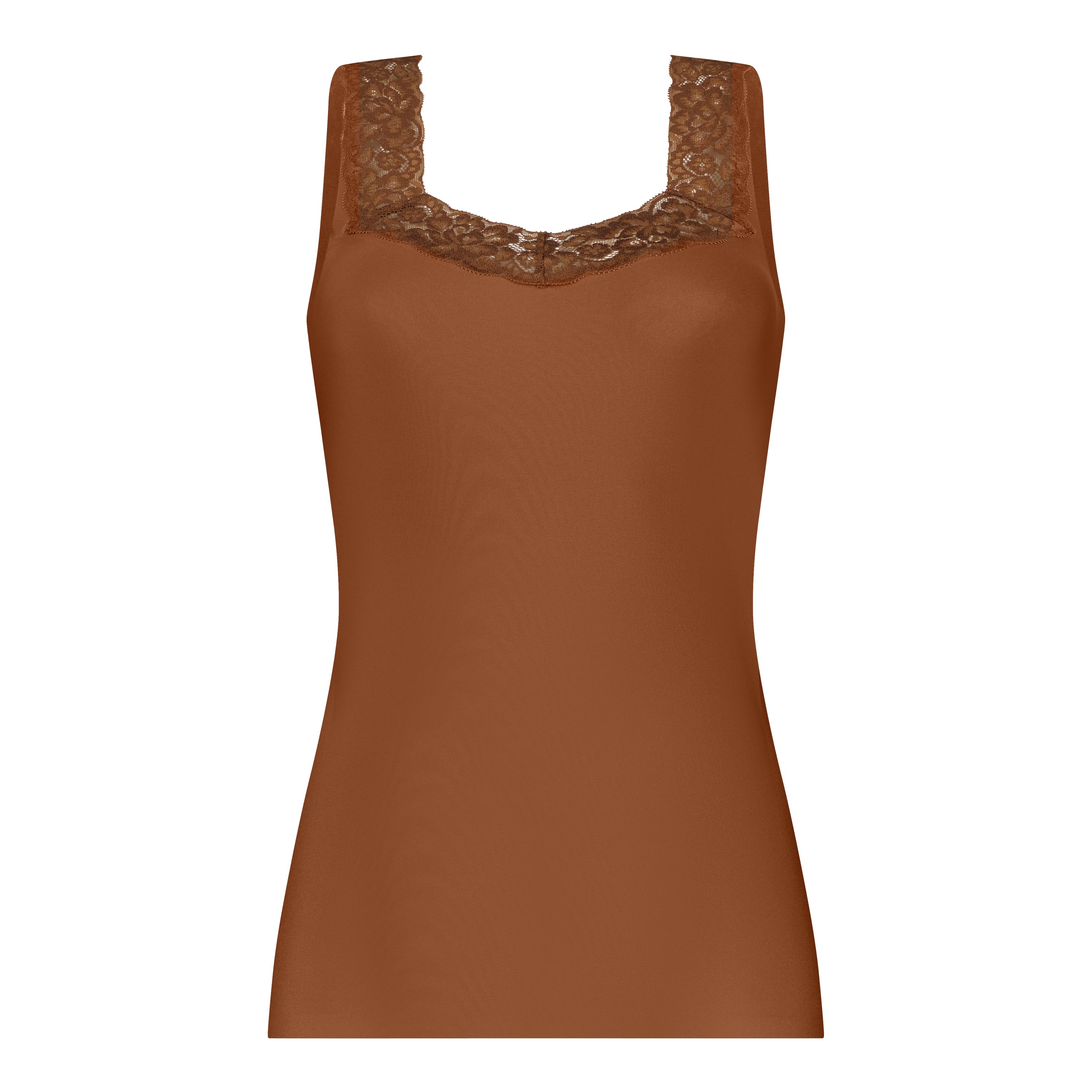 singlet met kant pecan