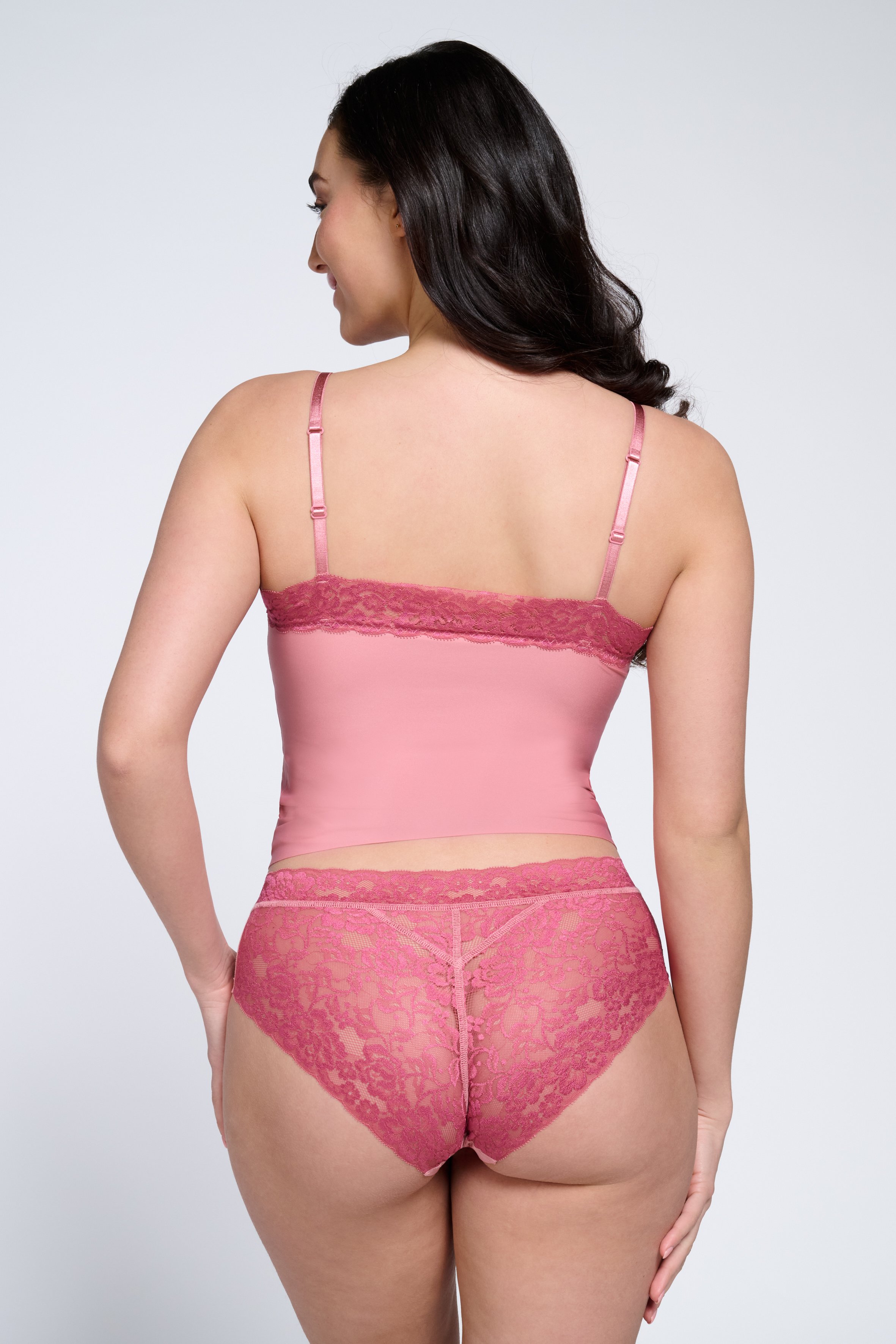 Hipster met kant rose pink