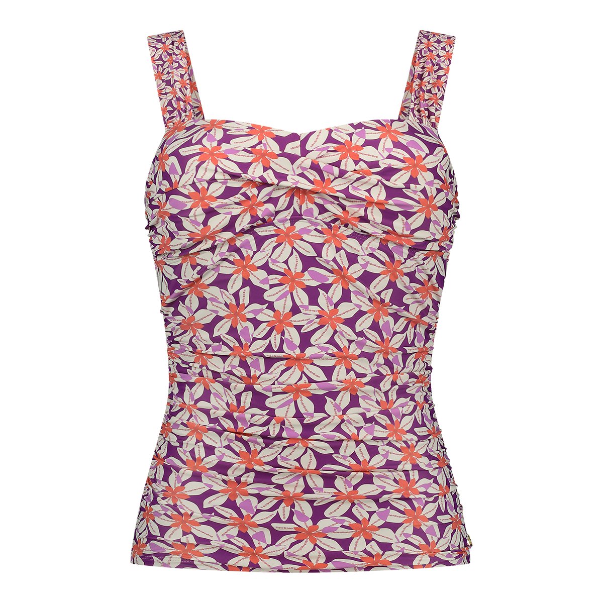 Tankini top twisted summer flowers