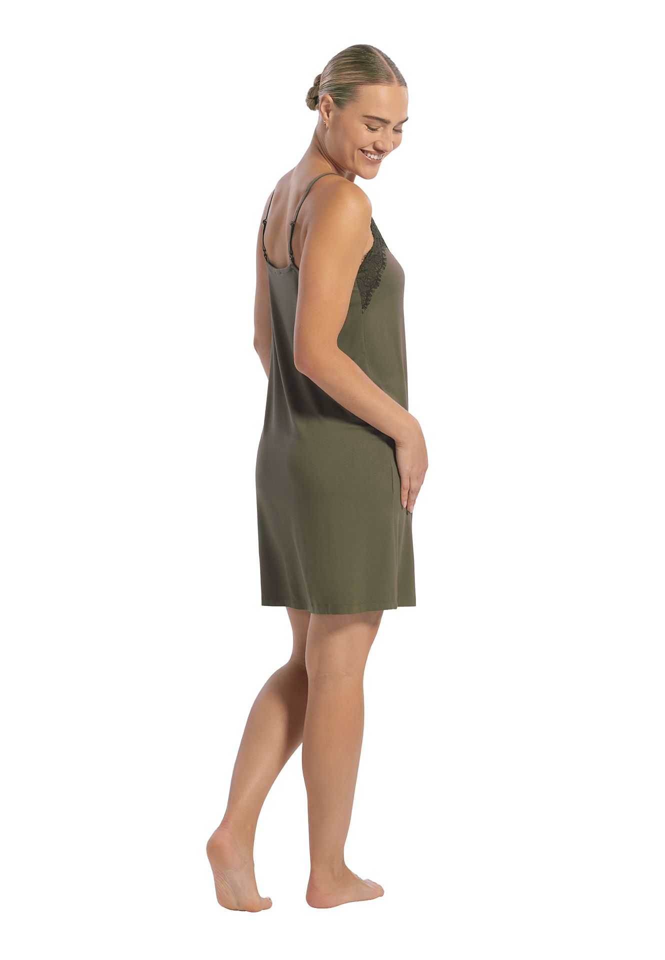 Jurk met kant forest mist 