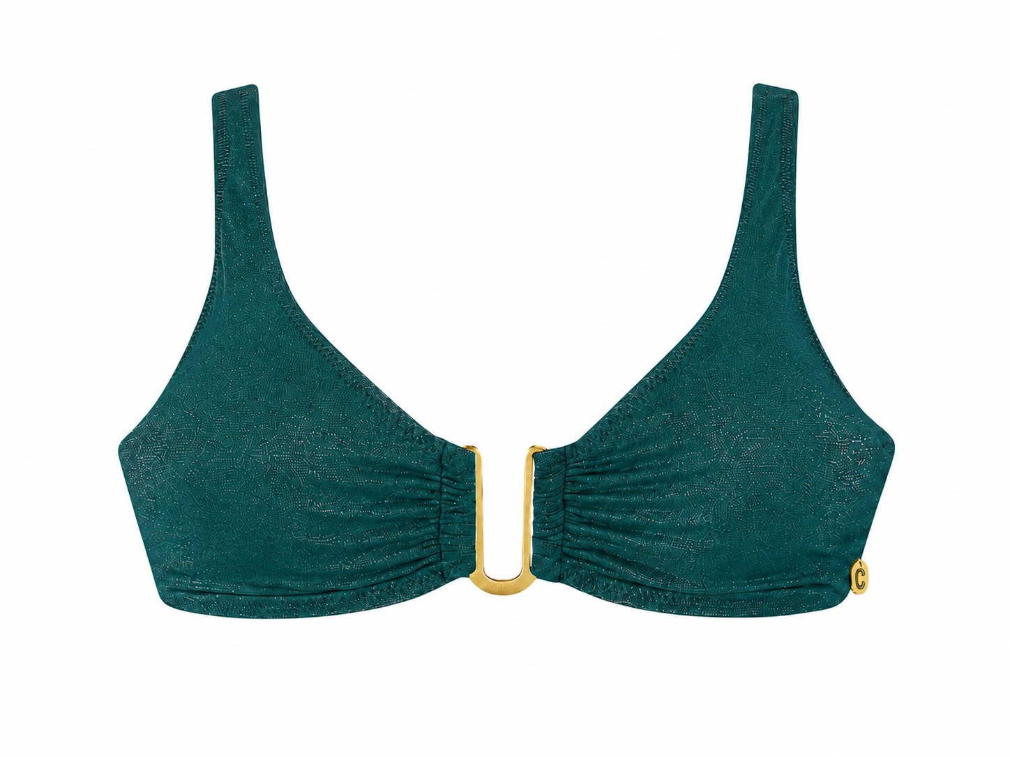 bikini top removable padding bottle green