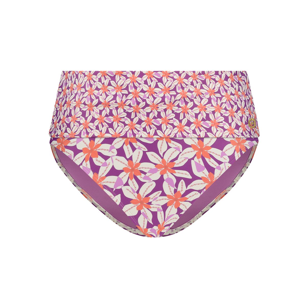 Flipover bikini bottom summer flowers