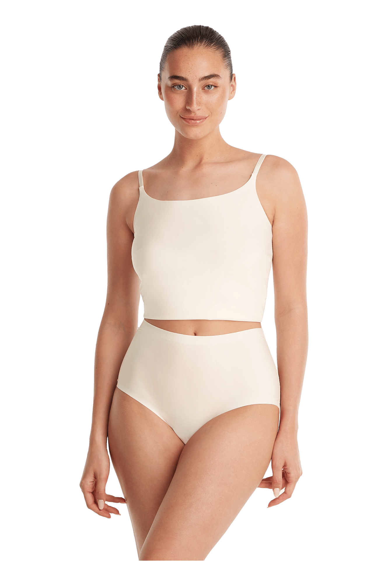 high waist met kant off white