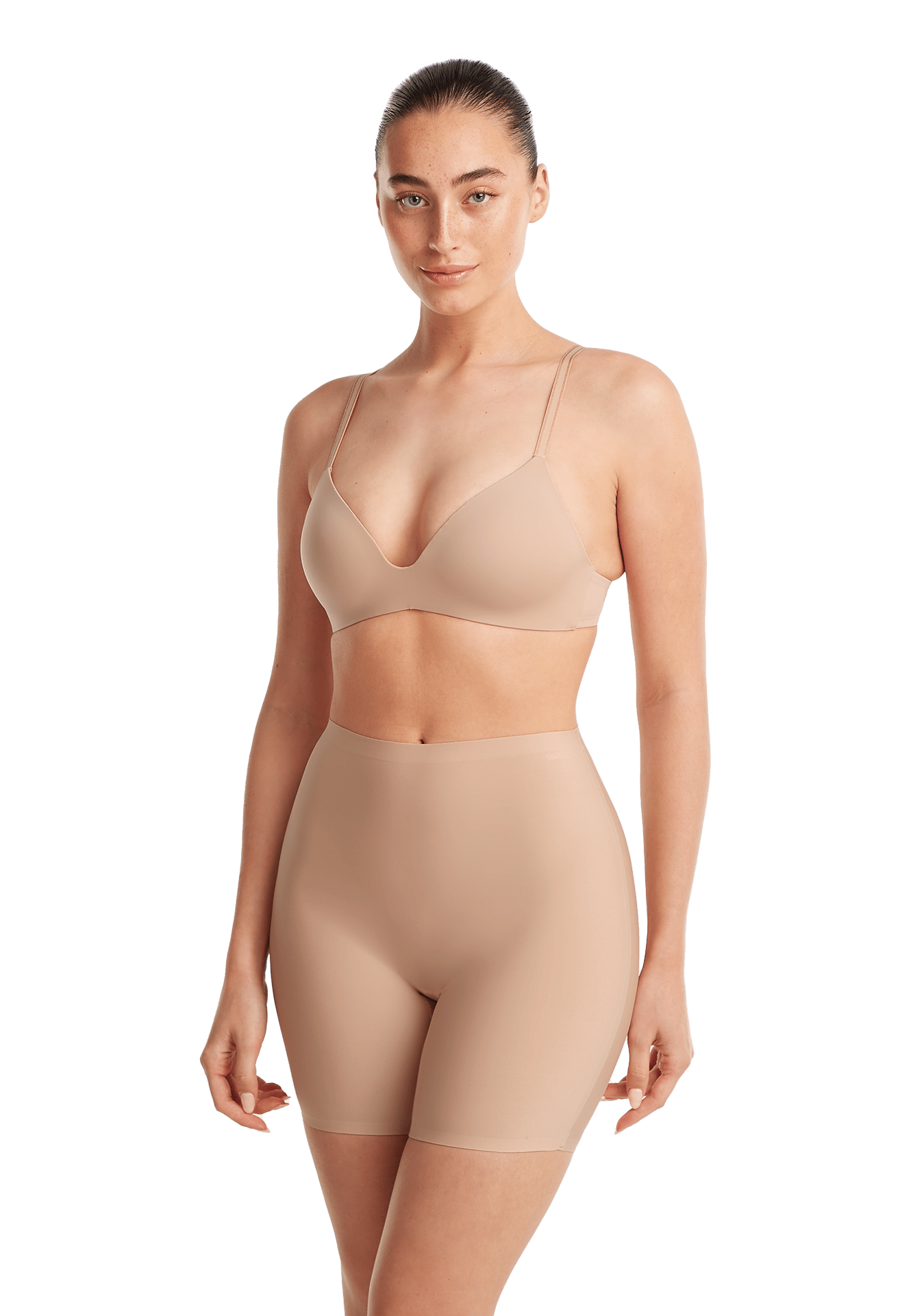 high waist long shorts walnut