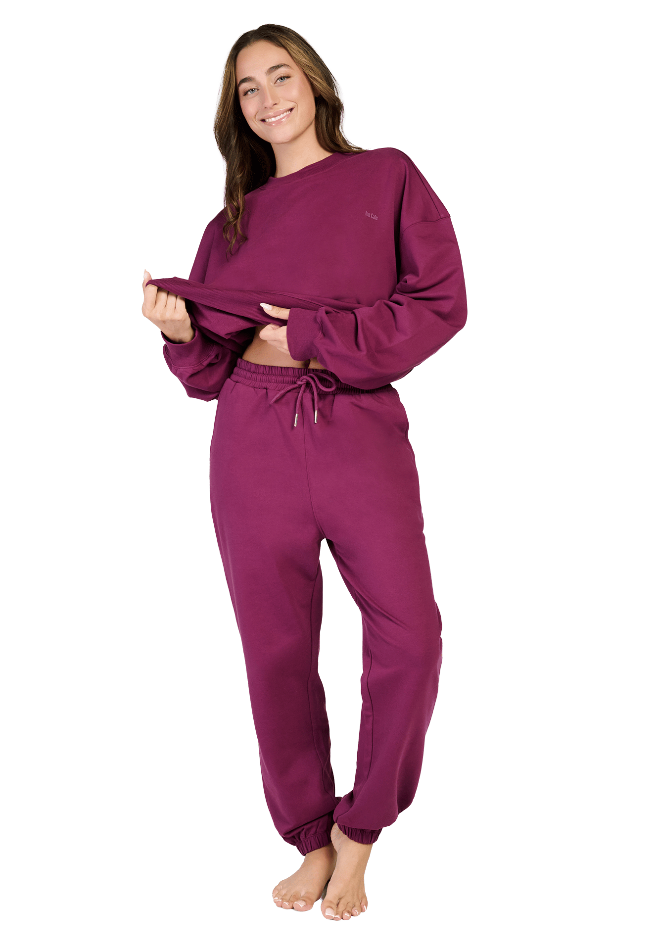 Broek cherry burgundy