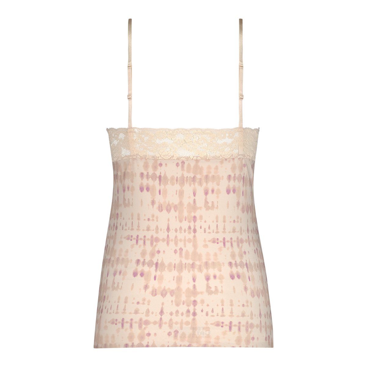 spaghetti top met kant v-neck powder blush batik 