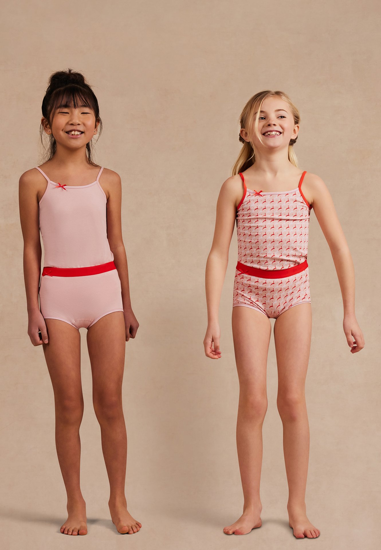 Shorts happy deer pink 2-pack