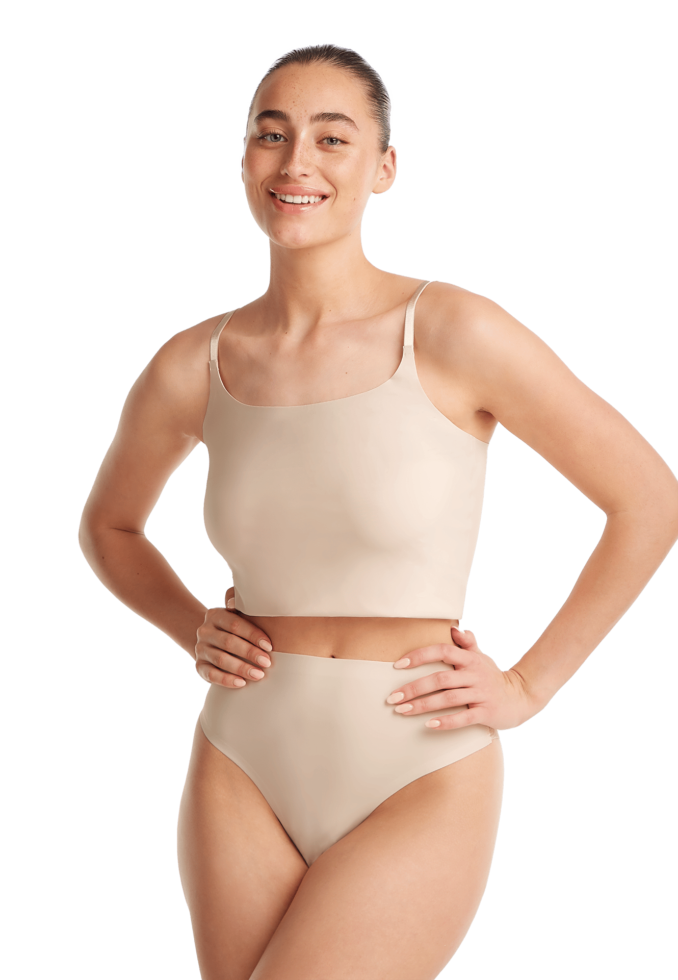 high waist brazilian met kant almond