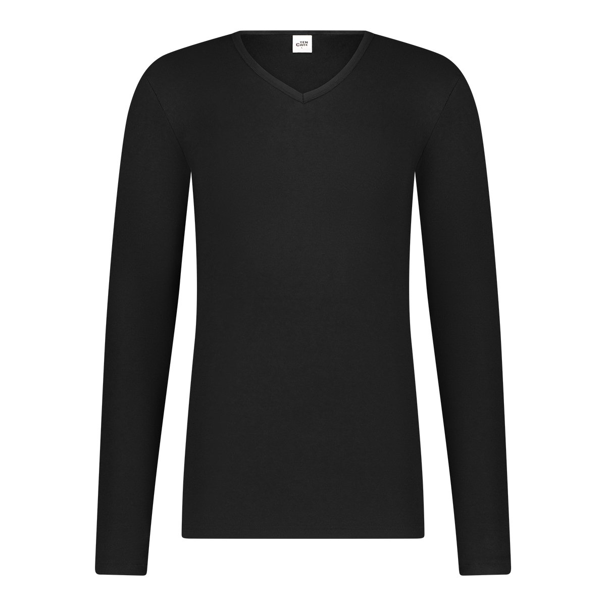 Thermo t-shirt lange mouwen v-hals zwart