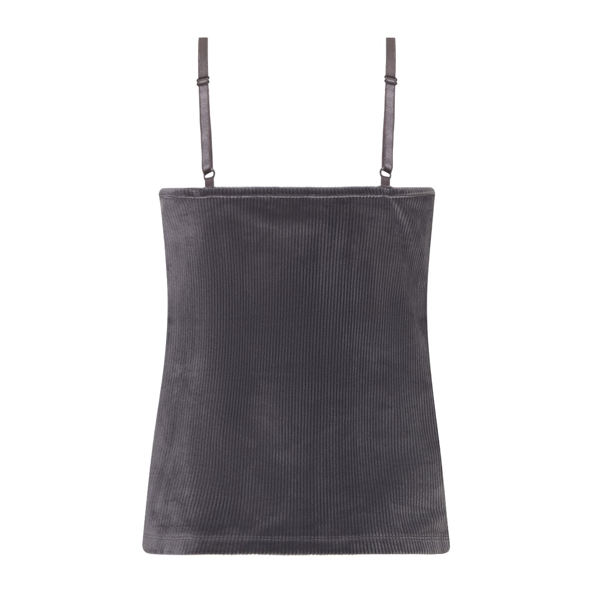 Spaghetti top met kant warm grey