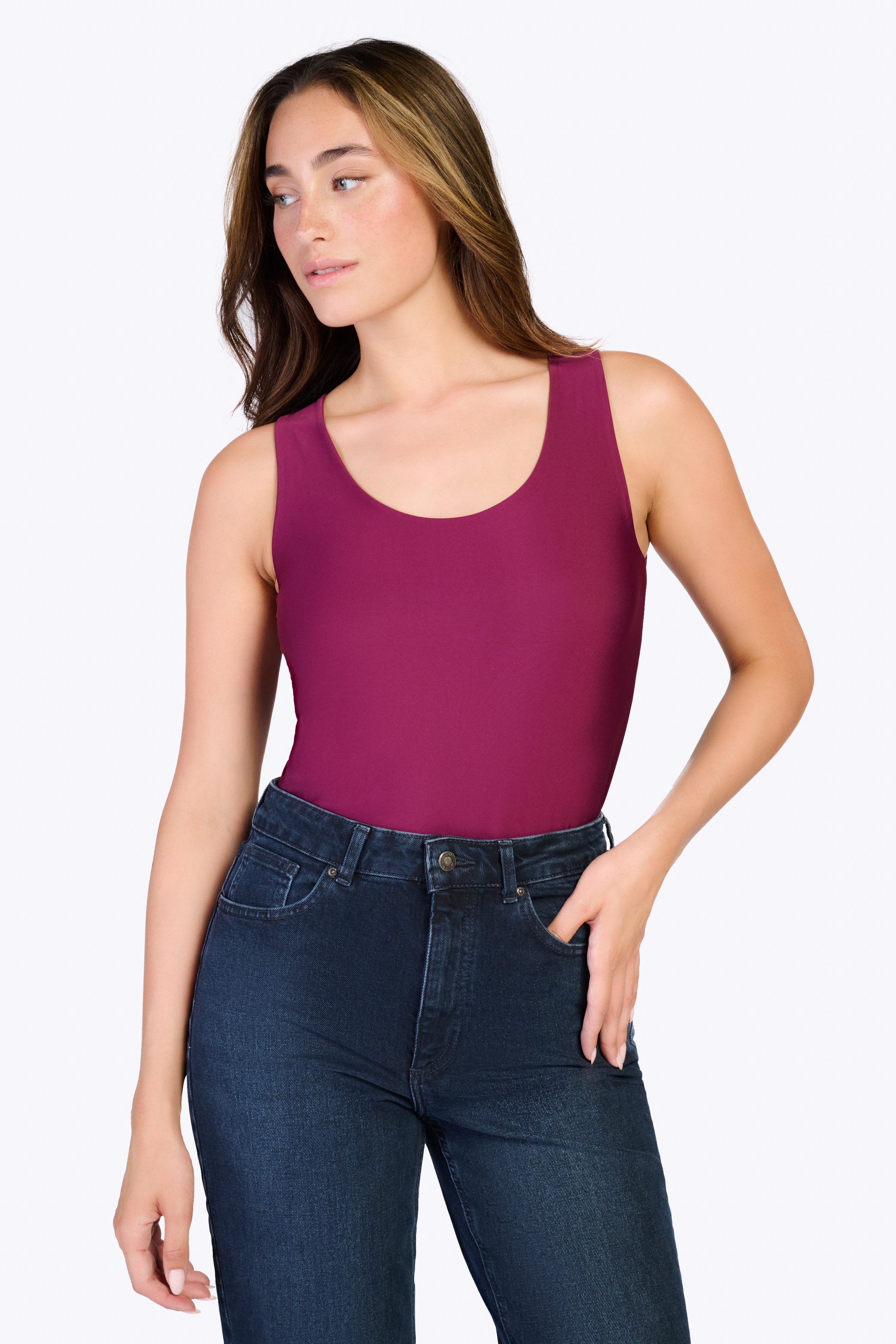 Singlet double layer cherry burgundy