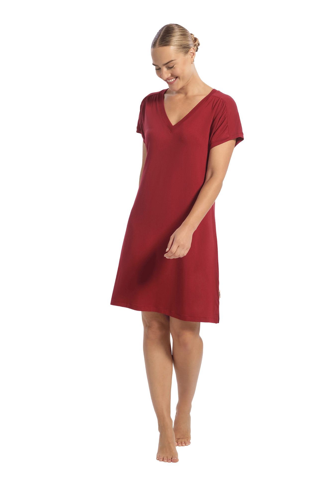 Jurk met korte mouw velvet red 