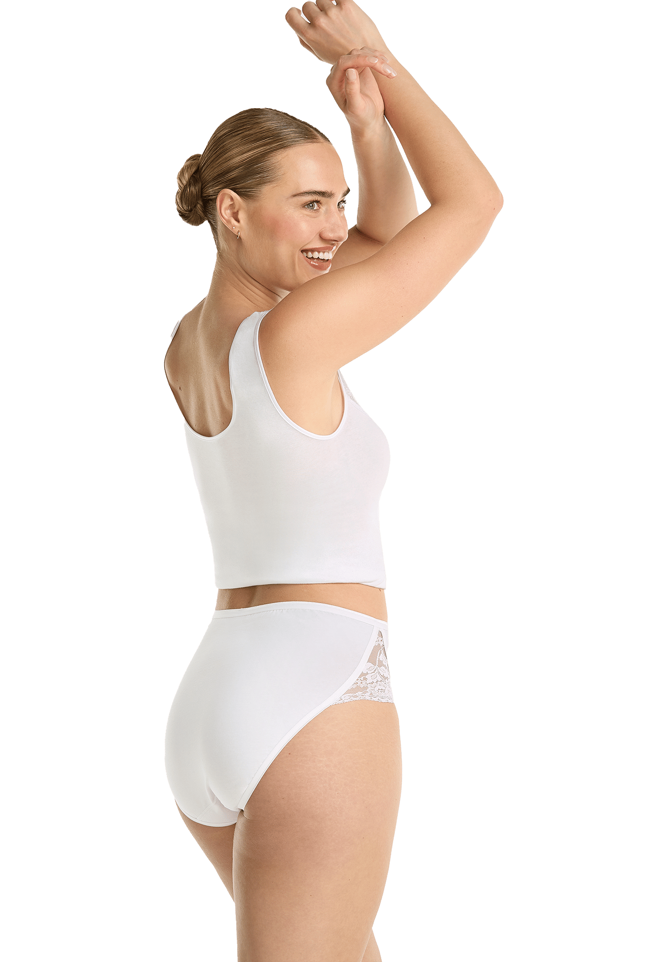 high leg met kant wit