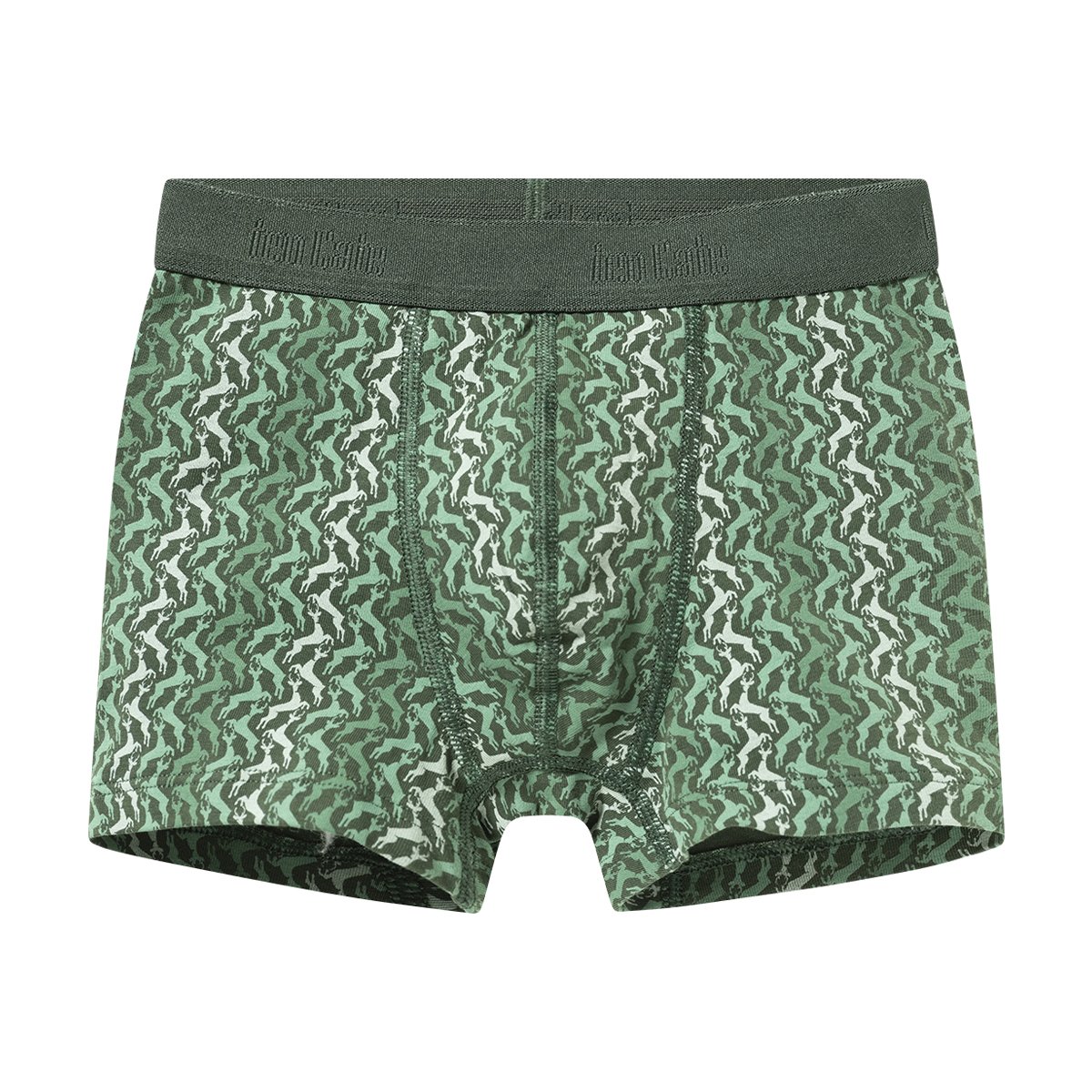 Shorts jumping deer gradient moss