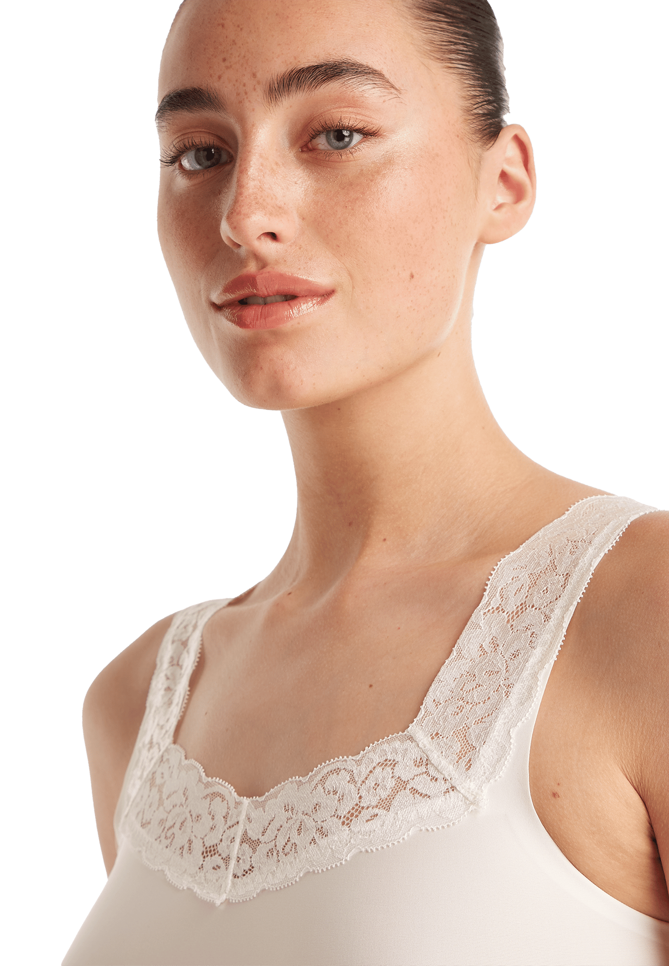 singlet met kant off white