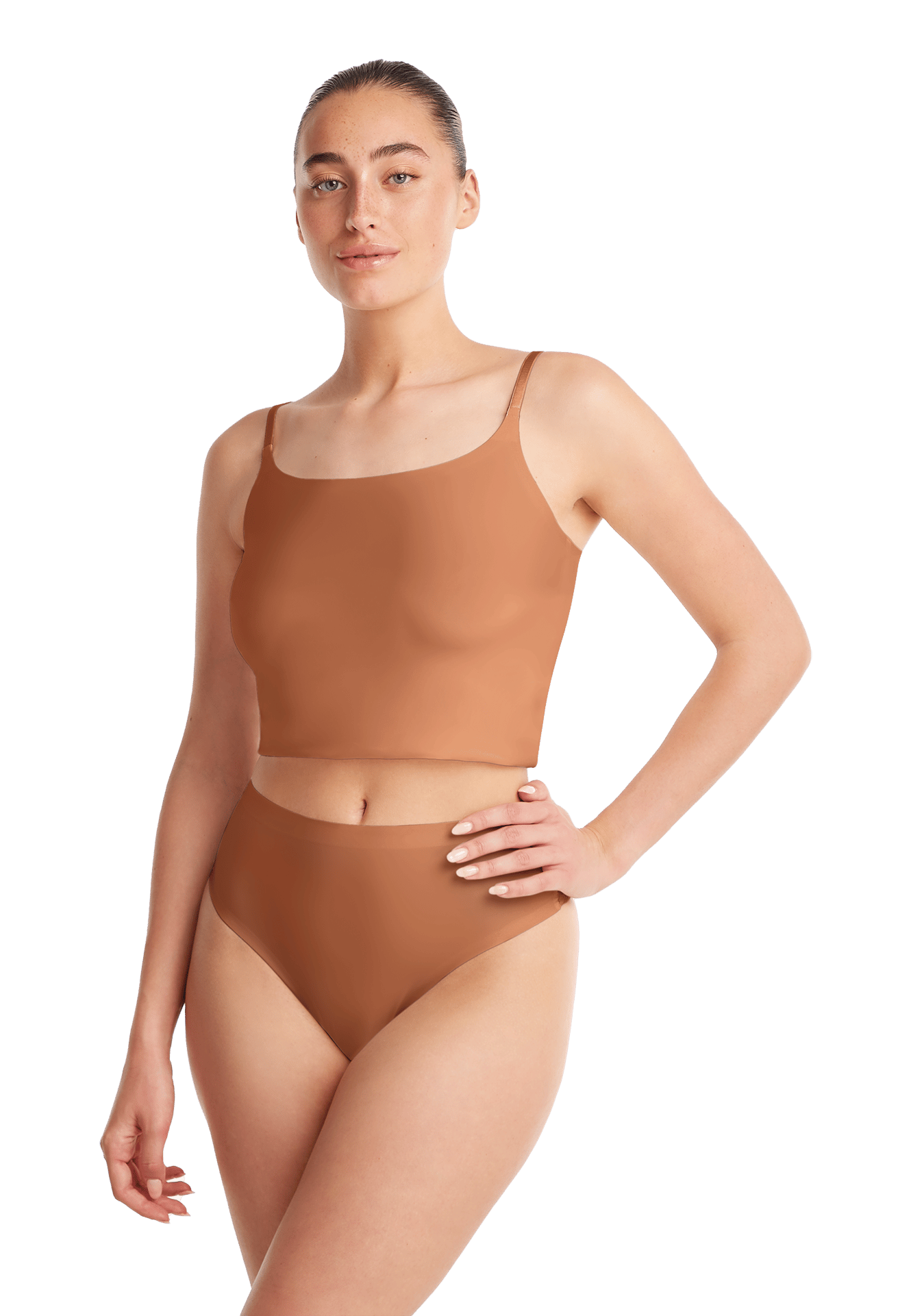high waist brazilian met kant hazelnut