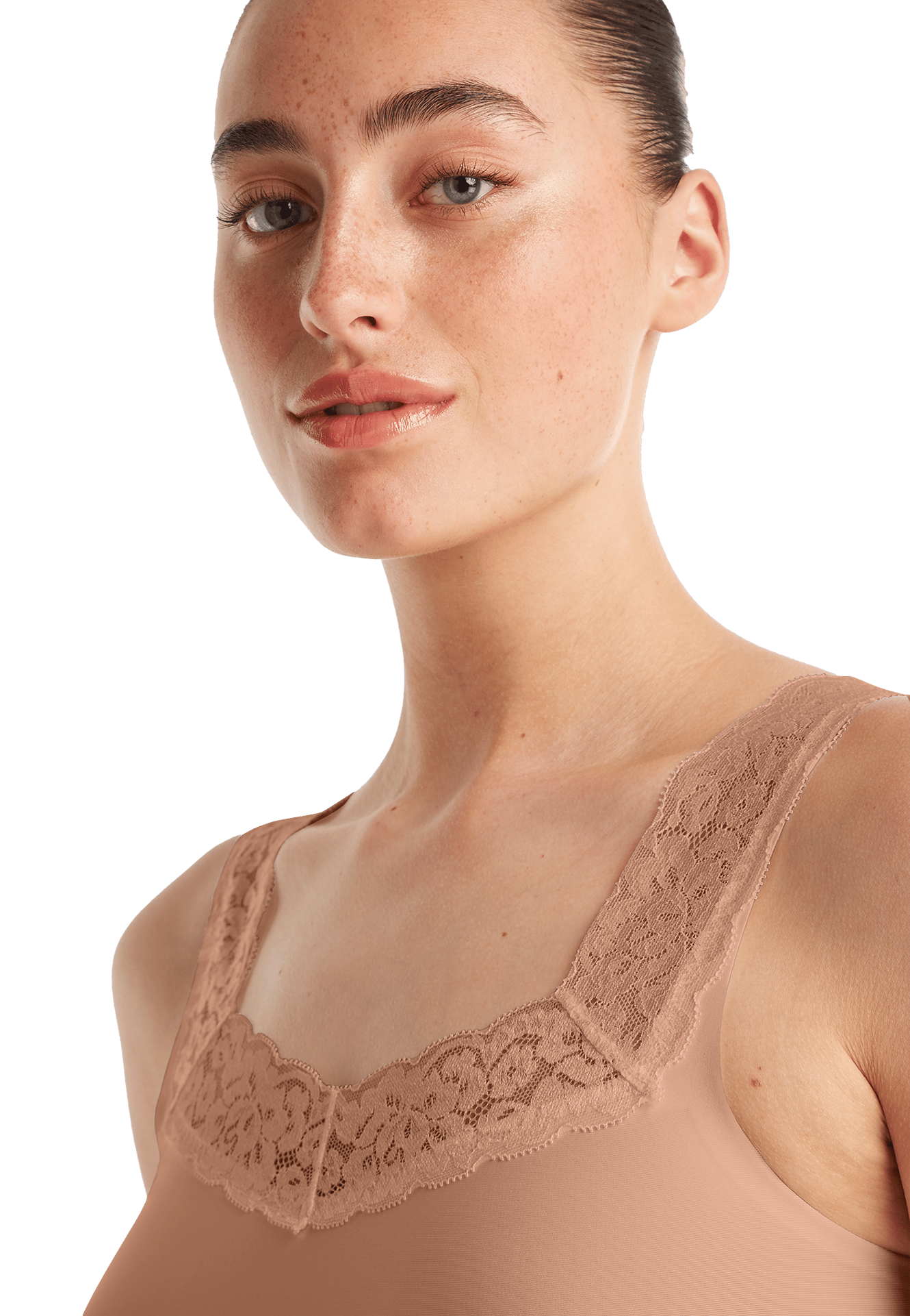 singlet met kant pink nut