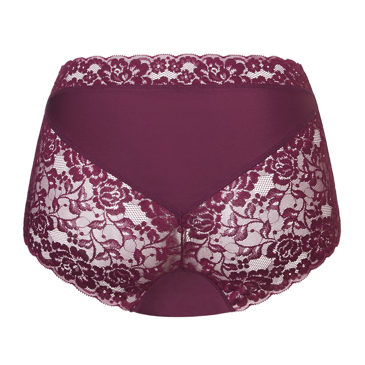 High waist met kant cherry burgundy