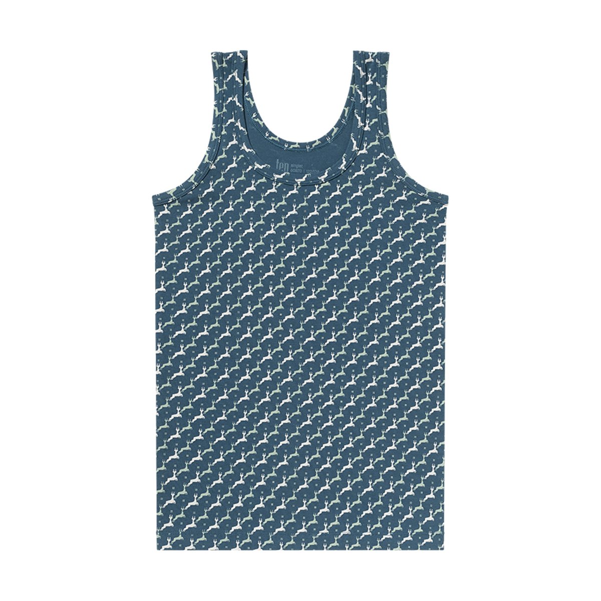 Singlet happy deer sea white 3-pack