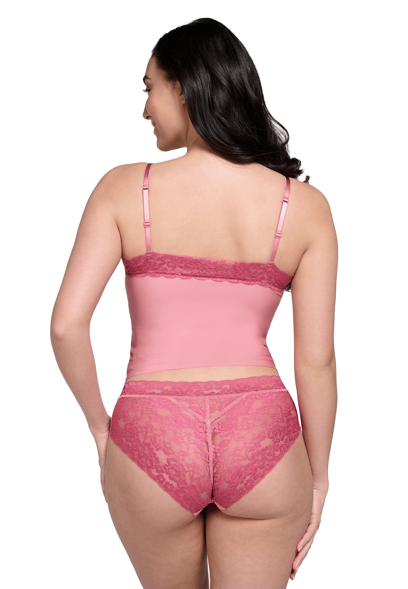 Hipster met kant rose pink