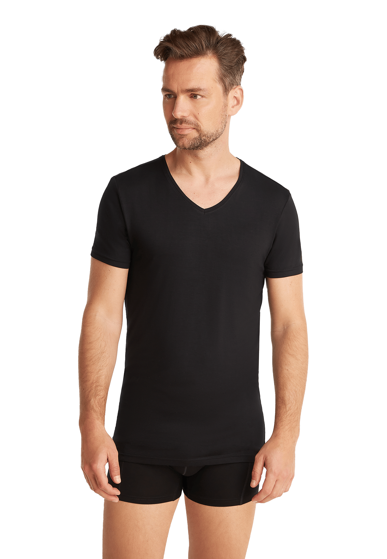 T-shirt v-hals zwart