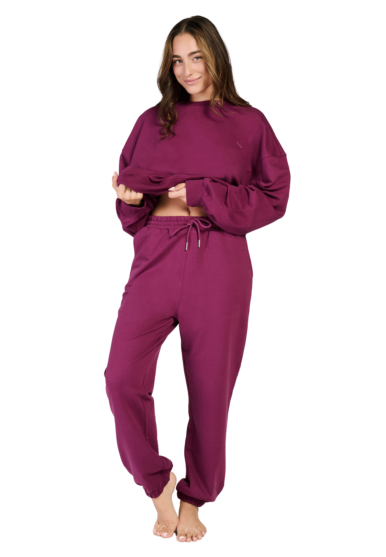 Broek cherry burgundy
