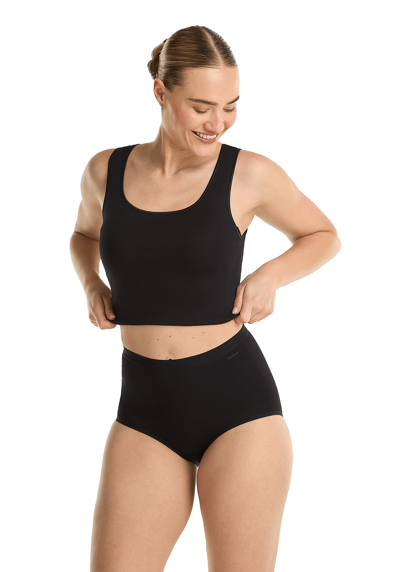 high waist zwart 4 pack