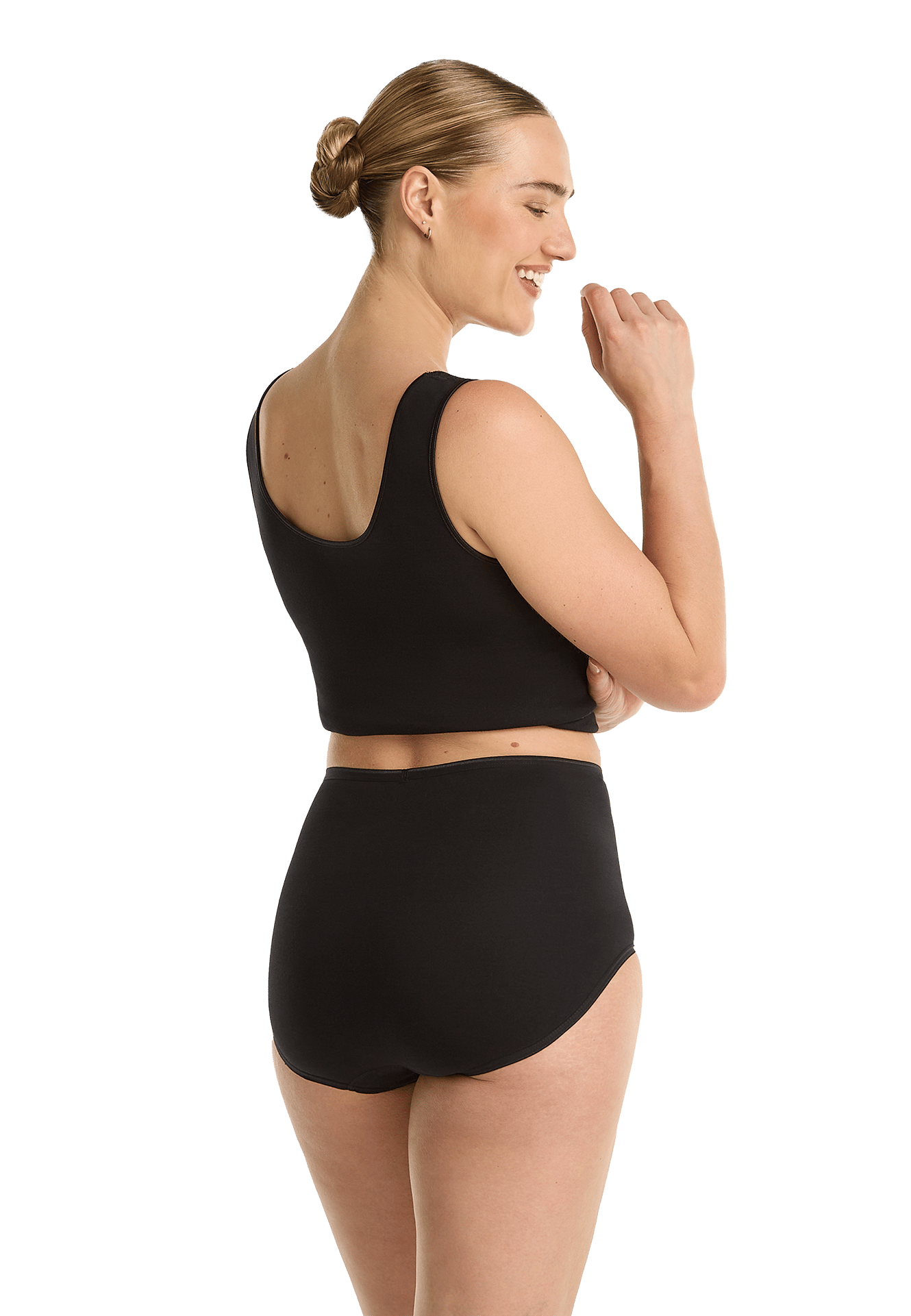 high waist met kant zwart