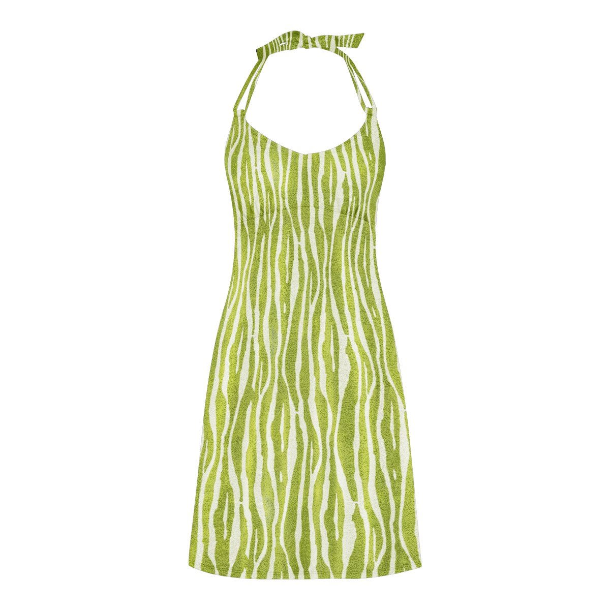 halter dress zebra green 