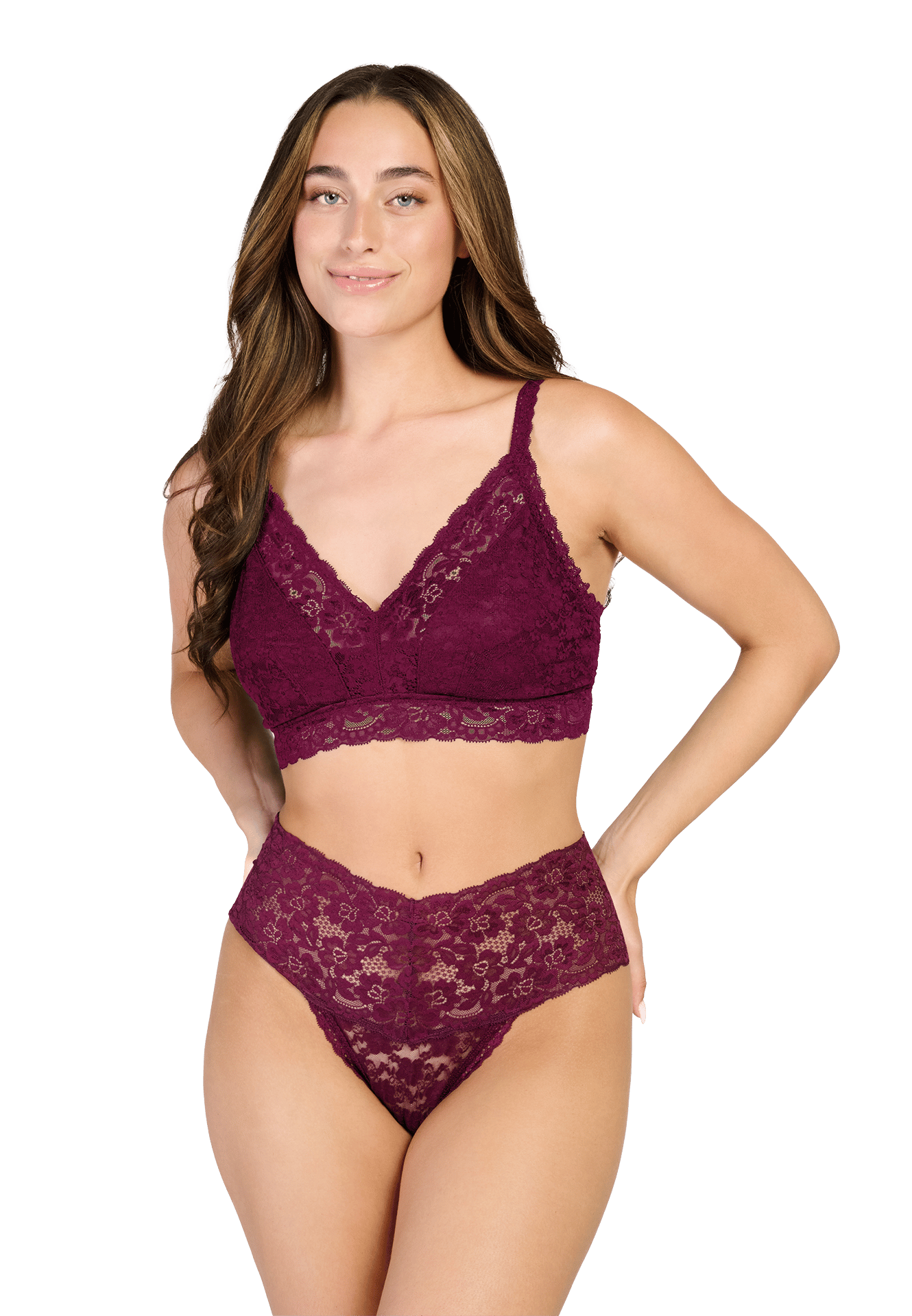 High waist kant cherry burgundy