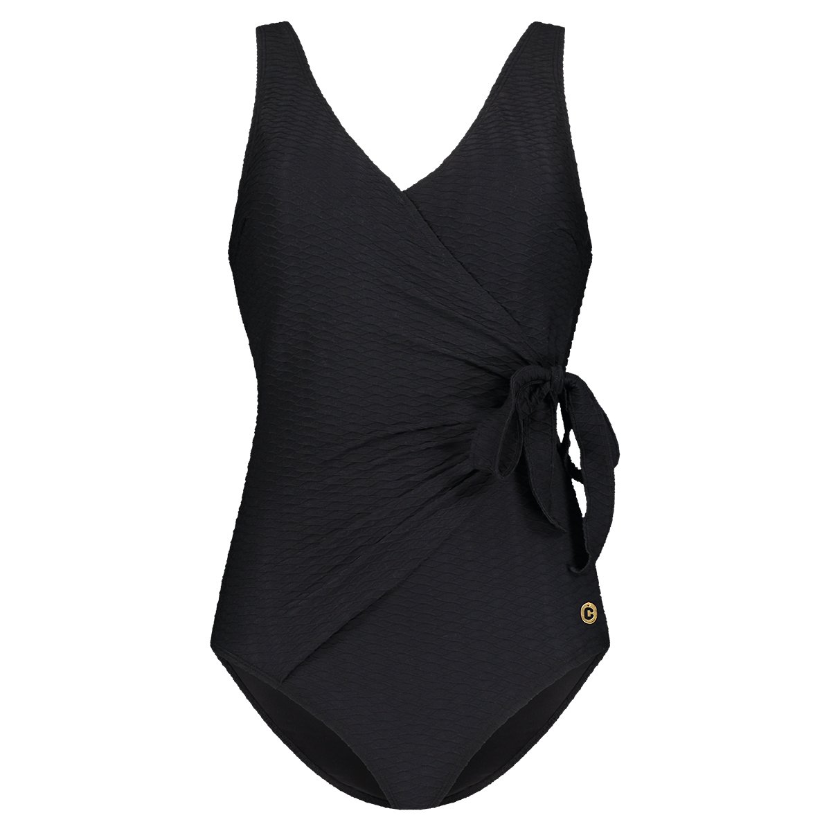 swimsuit v-neck black snake