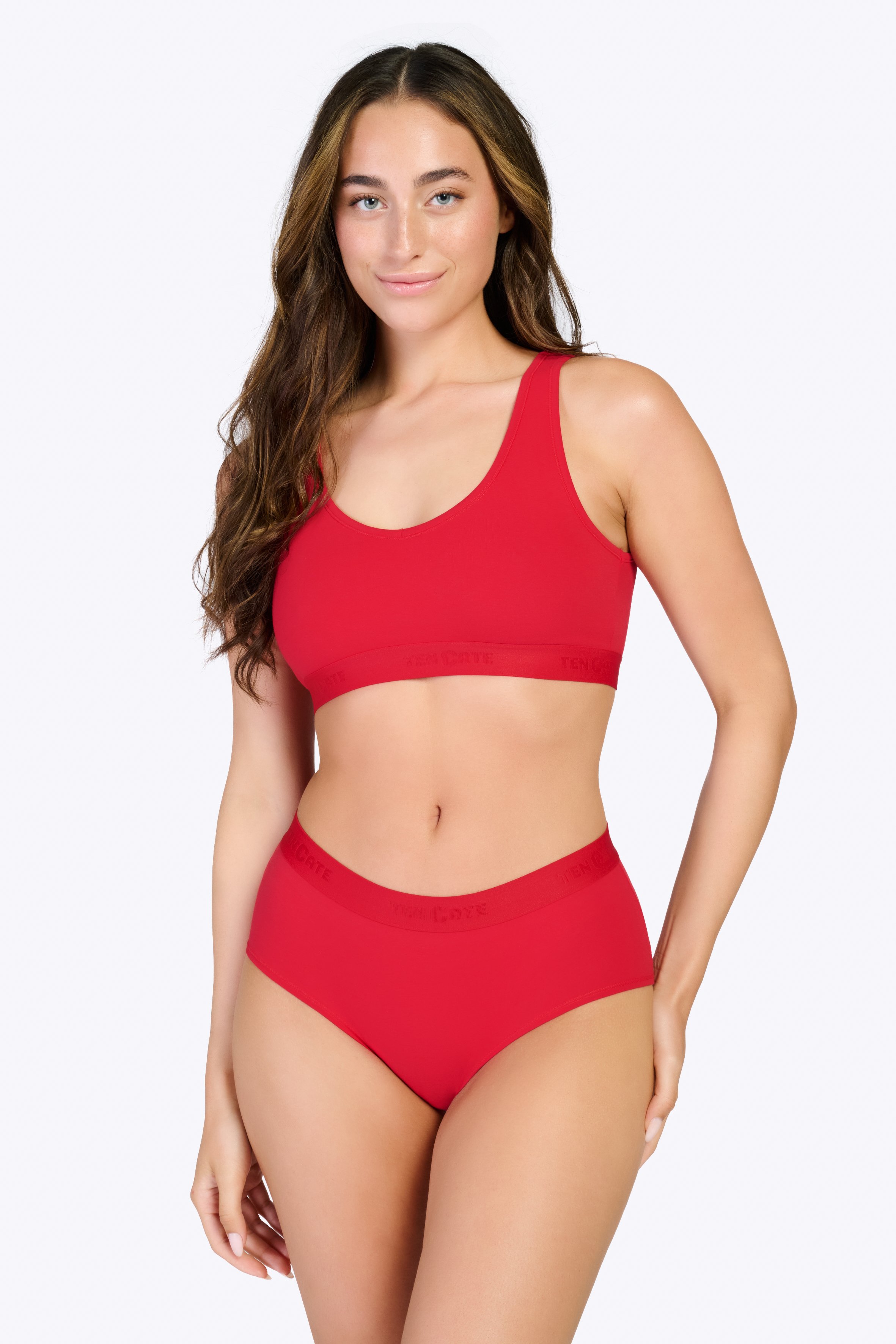 Bra top 2-pack rood/zwart 