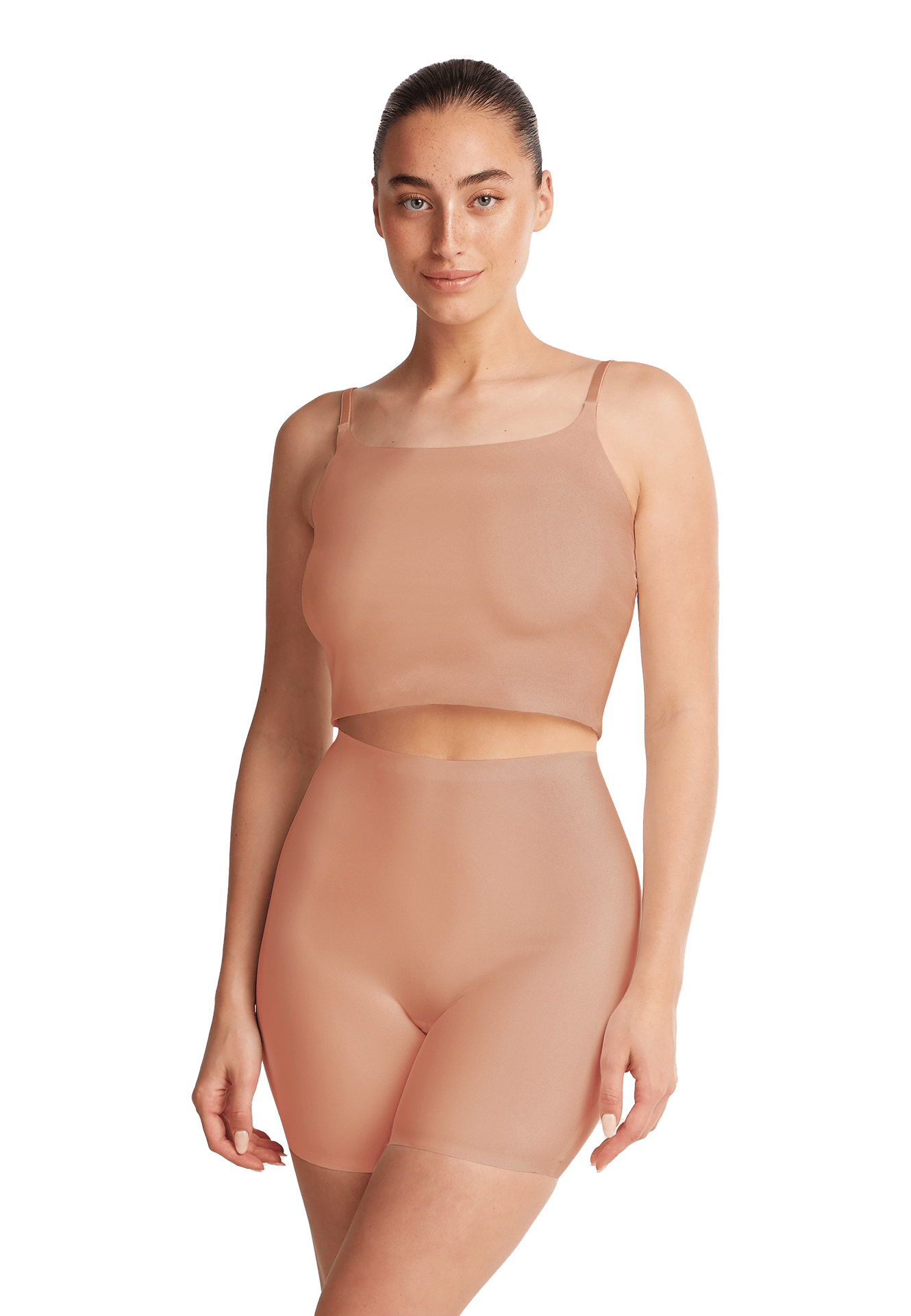 high waist long shorts pink nut