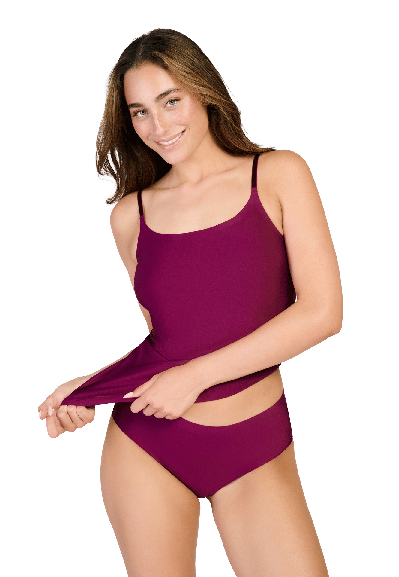 Spaghetti top cherry burgundy