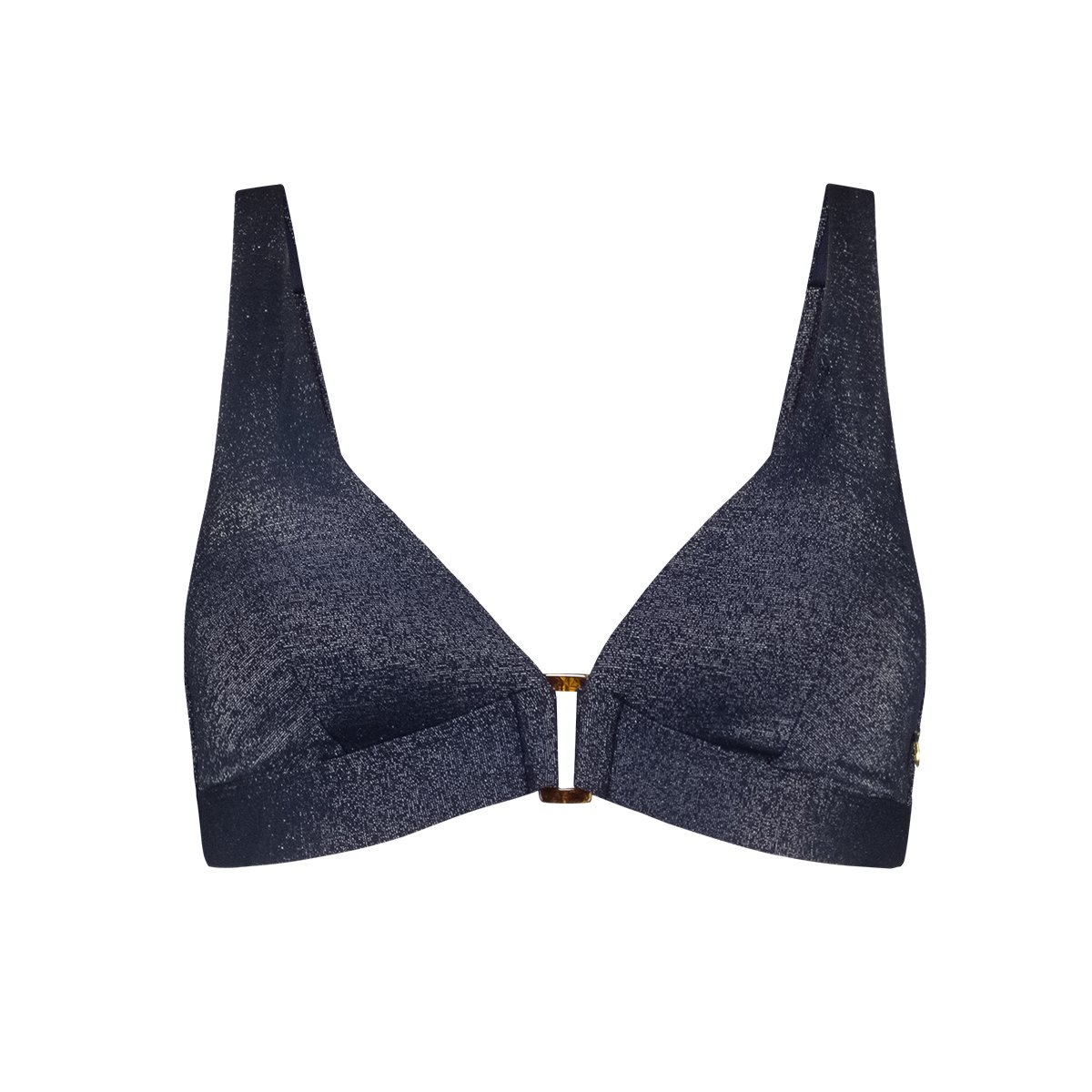 Triangle buckle push-up bikini royal blue